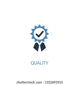 quality concept 2 colored icon. Simple blue element illustration. quality concept symbol design. Can be used for web and mobile UI/UX