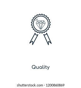 Quality concept line icon. Linear Quality concept outline symbol design. This simple element illustration can be used for web and mobile UI/UX.