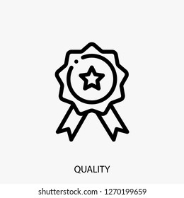 Quality concept line icon. Simple element illustration. Quality concept outline symbol design. Can be used for web and mobile UI/UX . Modern vector style.