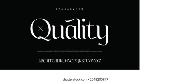 Quality Condensed Vector Fonts. Alphabet of sans serif font with modern typography. bold and tall vector font