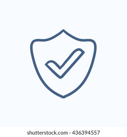 Quality is confirmed vector sketch icon isolated on background. Hand drawn Quality is confirmed icon. Quality is confirmed sketch icon for infographic, website or app.