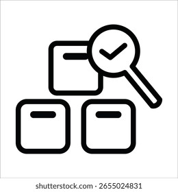 Iconos de línea de control de calidad. Ilustración vectorial de línea simple