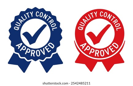 Quality control Approved badge - award shape, flat monochrome style