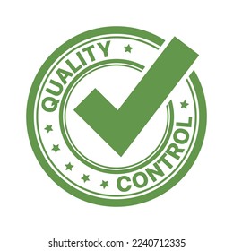 Quality Control Approved Seal Stamp Green Flat Vectorart