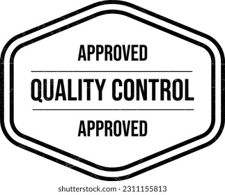 Qualitätskontrolle genehmigte Stempel, Abzeichen, Symbol, Siegel, Emblem, Qualitätssicherungsetikett, Qualitätskonzept, Service, Controller, Patch, Logo, Gummi, Produkt, Aufkleber, Vektorgrafik mit Grunge Textur