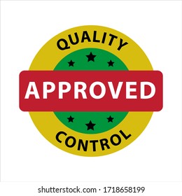 Quality control approved vector stamp on white background