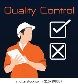 Ilustración vectorial de banner de control de calidad.