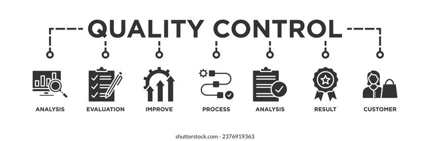 Quality control banner web icon vector illustration concept	