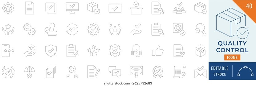 Quality Control Collection icon set - Editable Stroke.