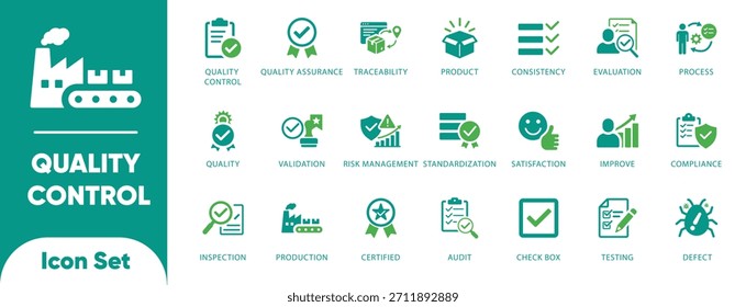 Icono de control de calidad y trazabilidad de cumplimiento para auditoría de Industrial