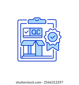 Quality Control Filled Line Icon. linear style sign for mobile concept and web design. Outline vector icon.