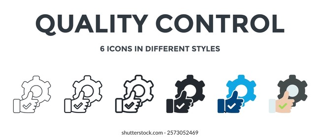Quality Control Fix Icon In Different Style Vector Illustration. Designed In Thin Line, Regular Line, Bold Line, Glyph, Color Fill, And Flat Style Can Be Used For Web