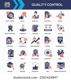 Quality Control Glyph Color Icon Collection