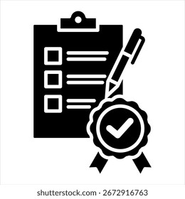 Quality Control Glyph Icon Vector Illustration