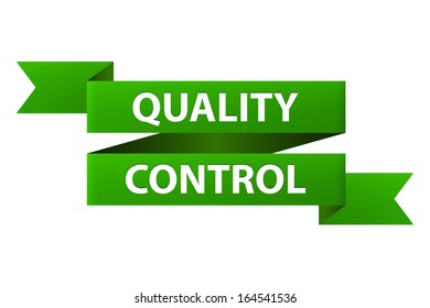 Quality control guarantee ribbon banner icon isolated on white background. Vector illustration
