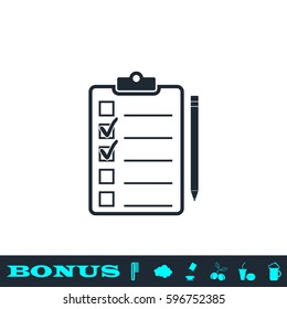 Quality control icon flat. Black pictogram on white background. Vector illustration symbol and bonus button
