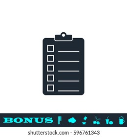 Quality control icon flat. Black pictogram on white background. Vector illustration symbol and bonus button