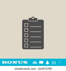 Quality control icon flat. Grey pictogram on light background. Vector illustration symbol and bonus button real estate, ottoman, vase, tv, fishing rod