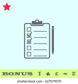 Quality control icon flat. Grey pictogram on blue background. Vector illustration symbol and bonus buttons medal, cow, earth, eye, calculator