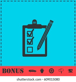 Quality control icon flat. Simple vector symbol and bonus icon