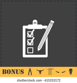 Quality control icon flat. Simple vector symbol and bonus icon