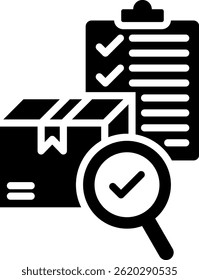 Ilustração do vetor de glifo do ícone de controle de qualidade