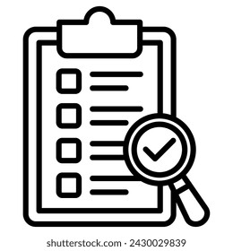 Quality Control icon line vector illustration