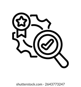 Quality Control Icon Line Vector Illustration