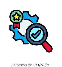 Quality Control Icon Lineal Color Vector Illustration
