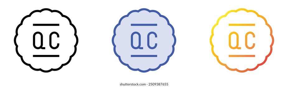 quality control icon. Linear, Blue Fill and Gradient Style Design Isolated On White Background