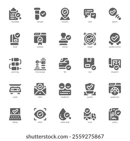 Quality Control icon pack for your website, mobile, presentation, and logo design. Quality Control icon glyph design. Vector graphics illustration and editable stroke.