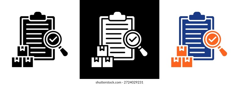 Quality Control Icon Set Glyph Vector Illustration