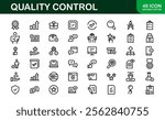 Quality Control Icon Set - Minimal, Modern, and Versatile Line Art Illustrations for Business, Manufacturing, and Product Assurance Needs