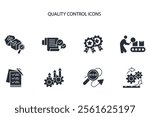 Quality control icon set.vector.Editable stroke.linear style sign for use web design,logo.Symbol illustration.