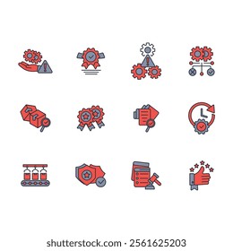 Quality control icon set.vector.Editable stroke.linear style sign for use web design,logo.Symbol illustration.