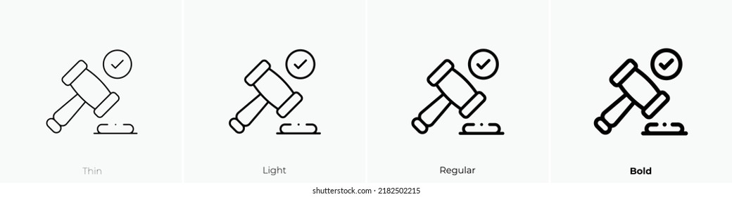 quality control icon. Thin, Light Regular And Bold style design isolated on white background