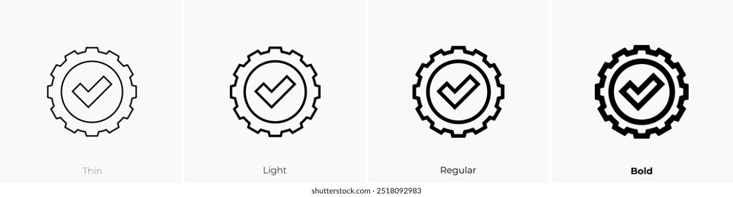 quality control icon. Thin, Light Regular And Bold style design isolated on white background