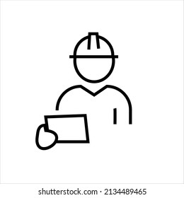 Quality control Icon thin line stock illustration.