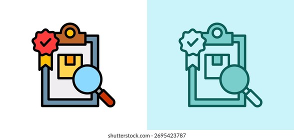 Quality Control Icon whitegreen Vector Illustration