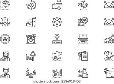 Quality control icons collection is a vector illustration with editable stroke.