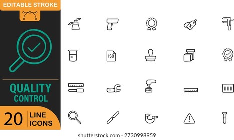 Quality control icons with editable stroke