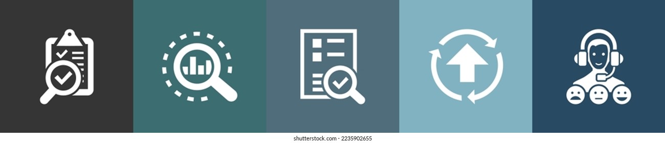 quality control icons Infographic design template. Creative concept with 5 options