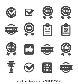 quality control icons set,  vector symbols