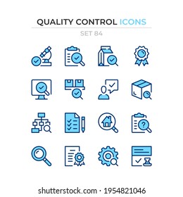 Quality control icons. Vector line icons set. Premium quality. Simple thin line design. Modern outline symbols collection, pictograms.