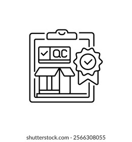 Quality Control Line Icon. linear style sign for mobile concept and web design. Outline vector icon.