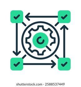 Quality Control line icon. Universal creative premium symbol. Vector sign icon logo template. Vector illustration