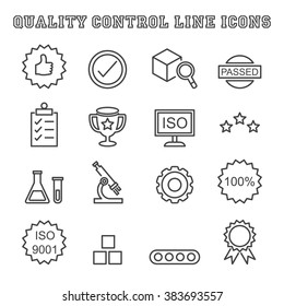 quality control line icons, mono vector symbols