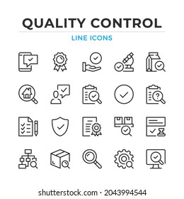 Quality control line icons set. Modern outline elements, graphic design concepts, simple symbols collection. Vector line icons