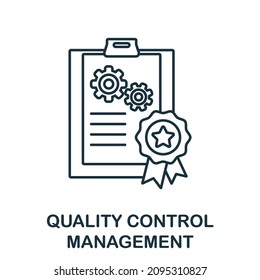 Quality Control Management icon. Line element from company management collection. Linear Quality Control Management icon sign for web design, infographics and more.