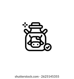 quality control milk outline icon and illustration
